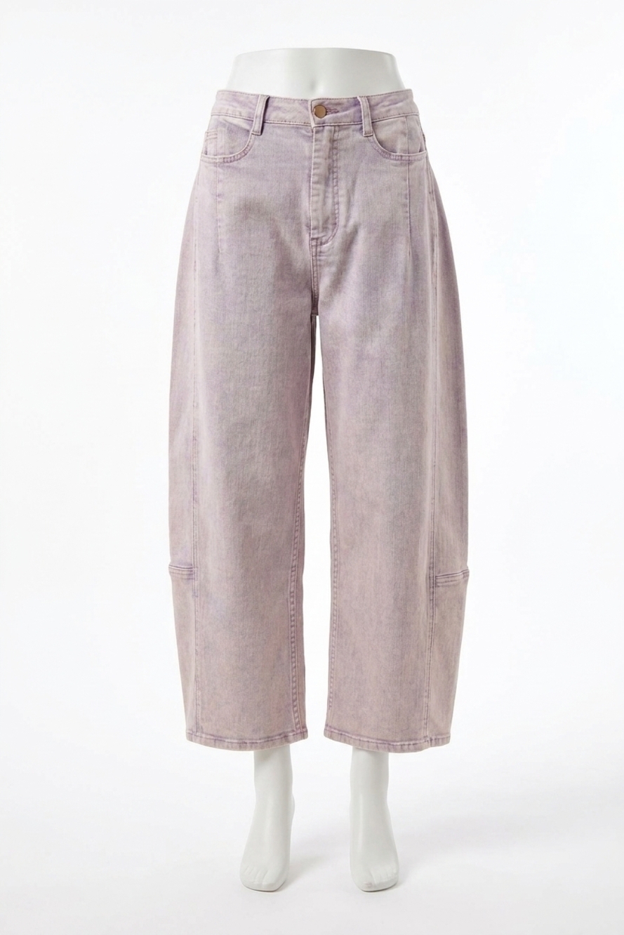 NEW MIOU MUSE amber barrel denim jeans in beige